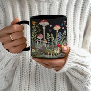 Mushroom Mug Multi-Colored 11 Oz, NEW